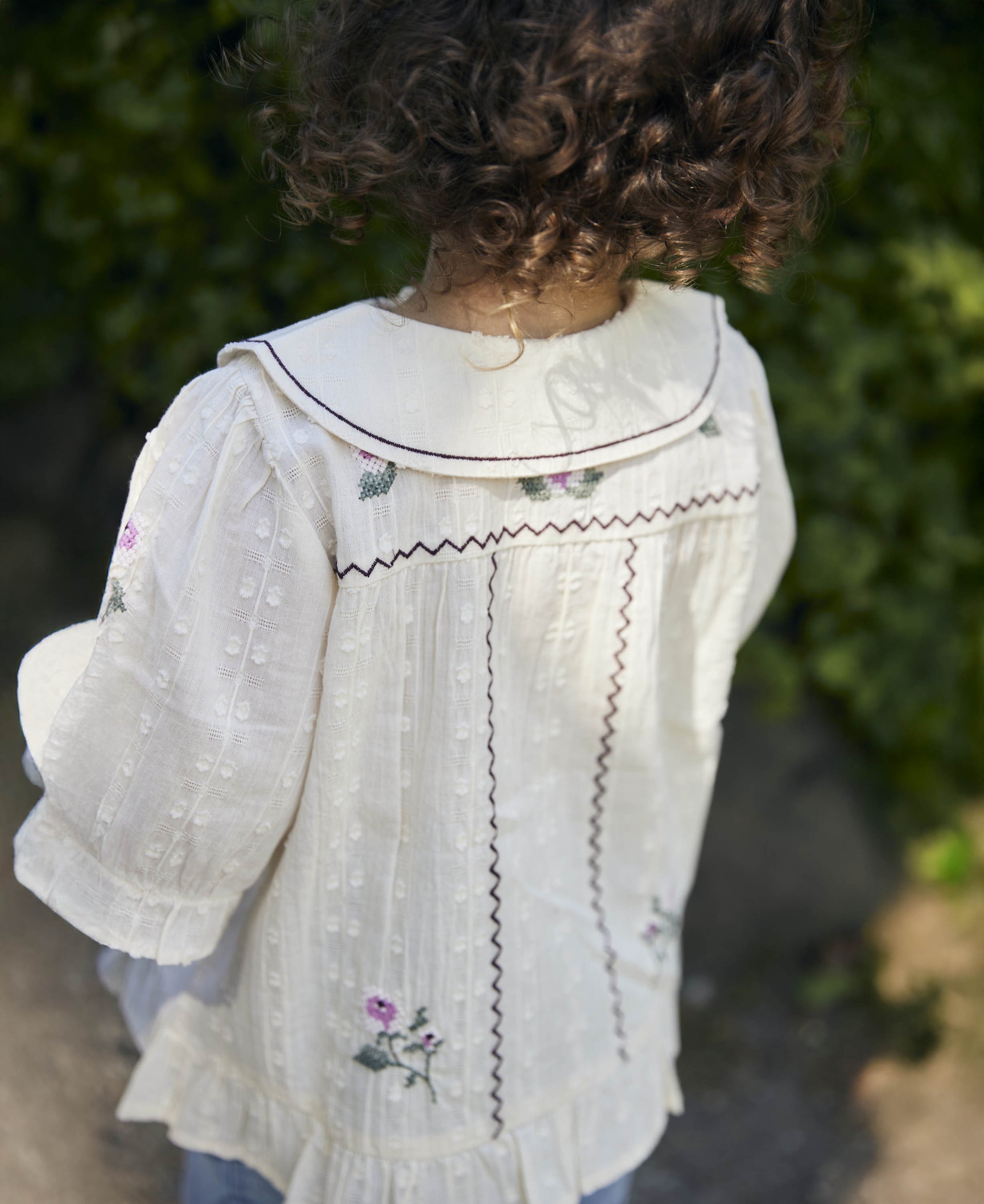 Fliink - Dobby Rose Embr Blouse