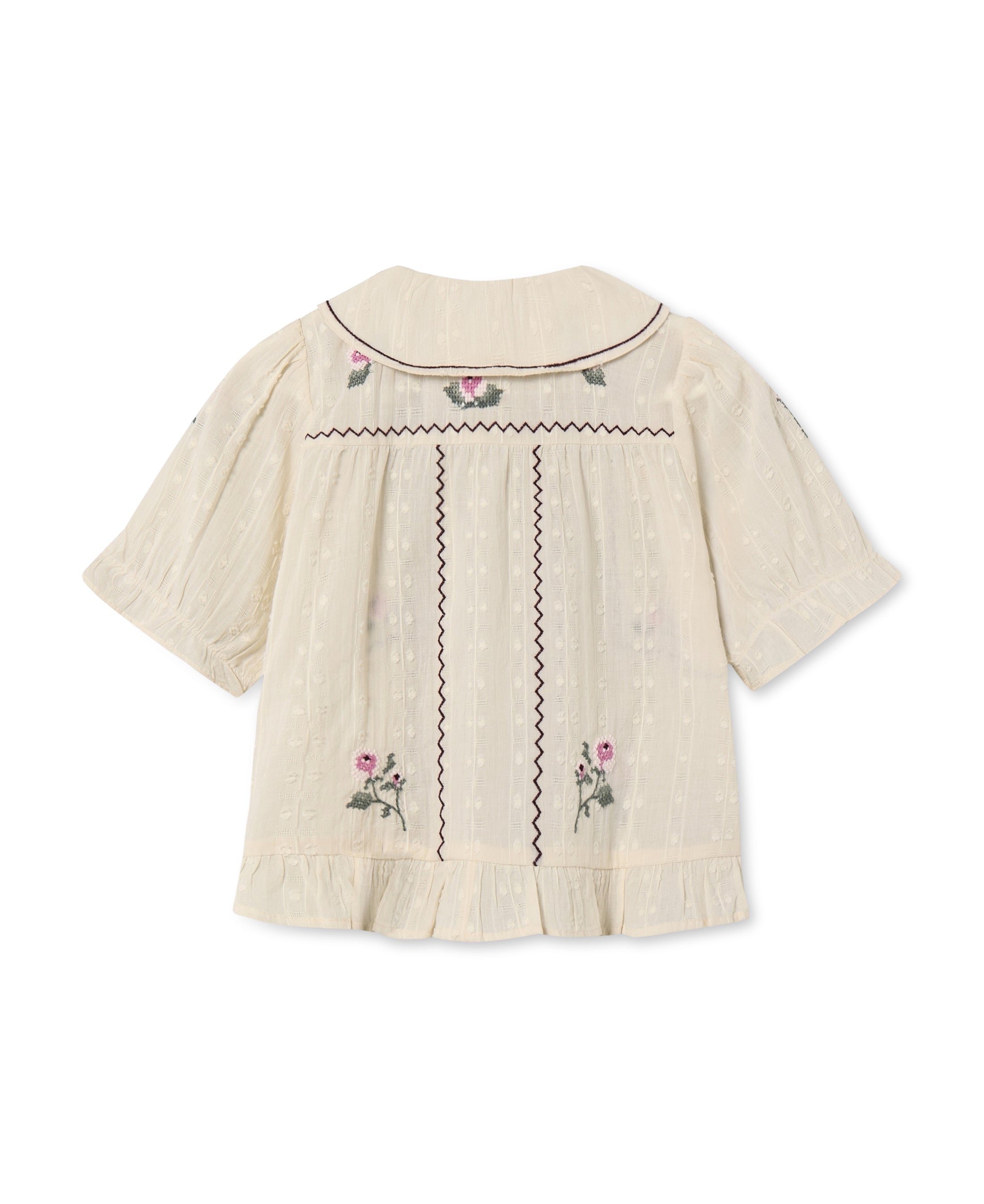 Fliink - Dobby Rose Embr Blouse