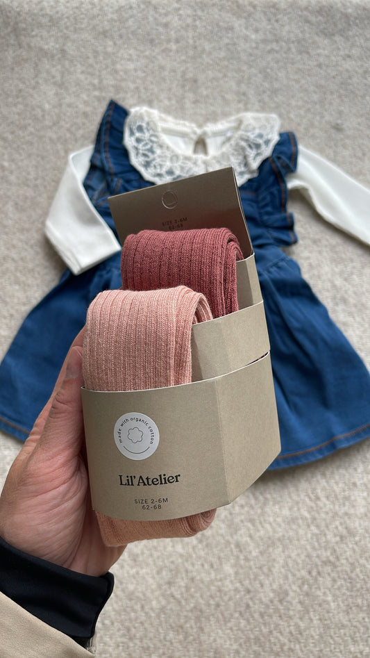 Lil`Atelier 2 Pack Pantyhose - Withered Rose