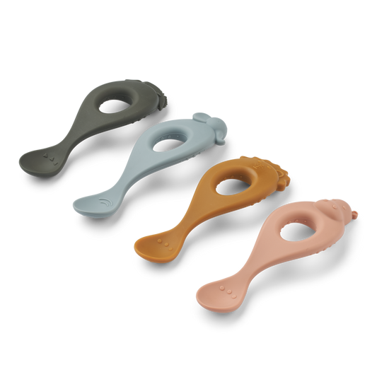 Liewood Liva Silicone Spoon 4-Pack Safari/rose multi mix