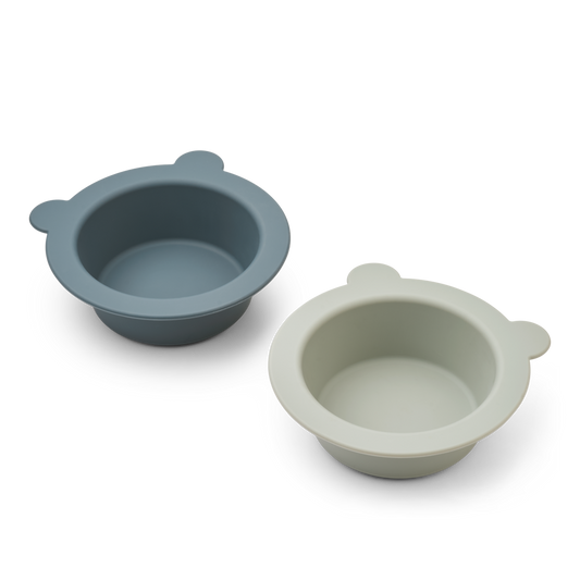 Liewood Peony Suction Bowl 2-Pack - Whale Blue