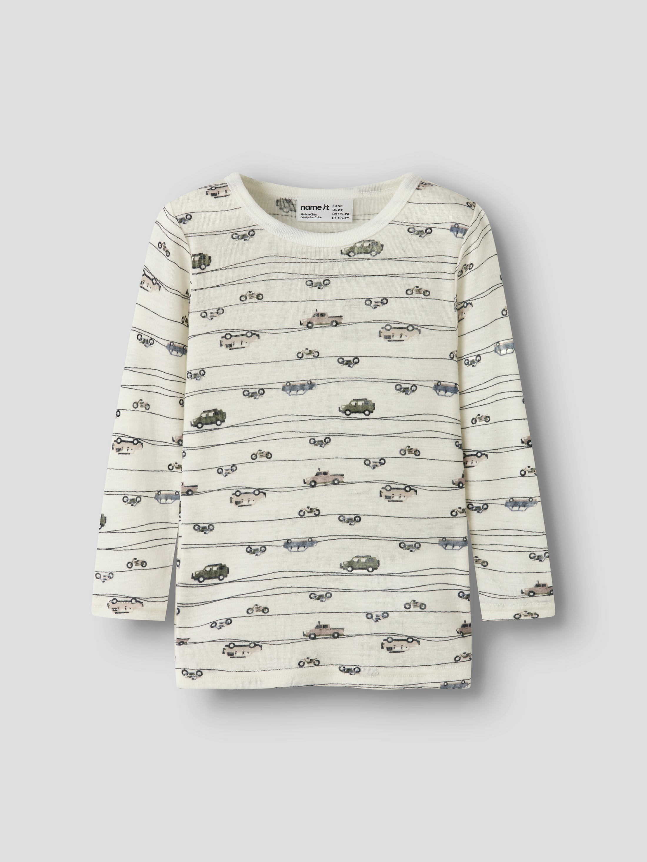 Name it - WANG WOOL RIB LS TOP AOP