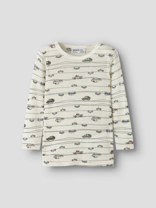 Name it - WANG WOOL RIB LS TOP AOP